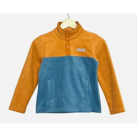 Columbia Kids Steens Mountain 1/4 Snap Fleece Pullover Two-Tone Yellow/Blue - Picture 11 of 11